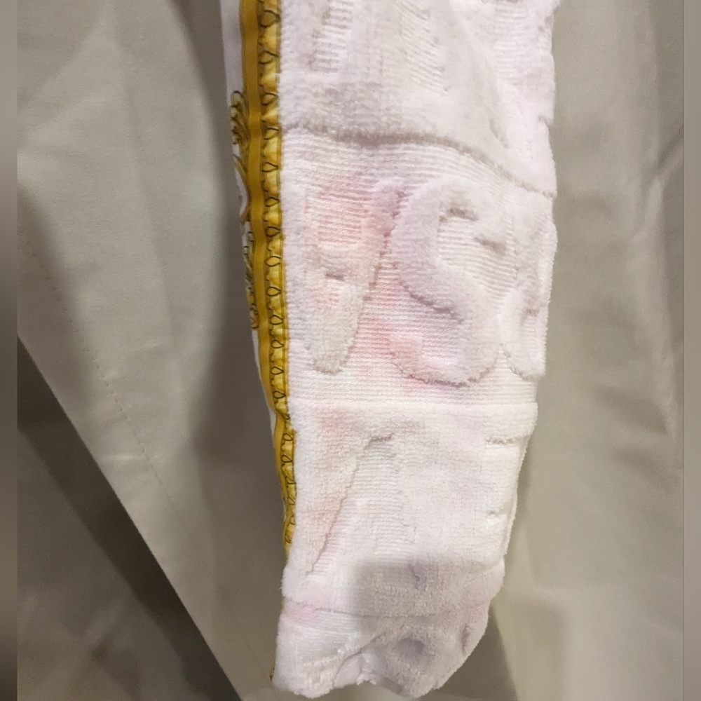 Versace White Embossed Logo Robe - Picture 11 of 12